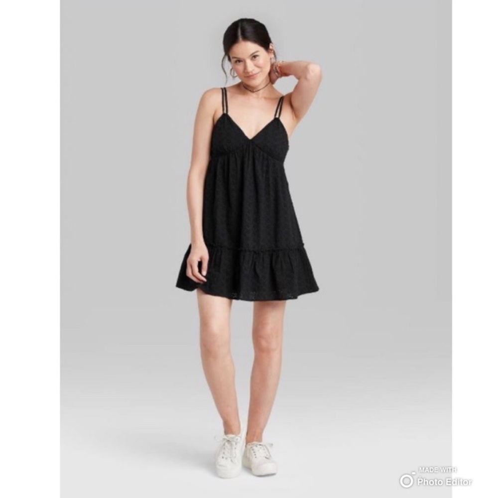 Wild Fable Sleeveless Triangle Cup Breezy Eyelet
Mini Dress